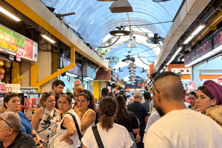 השדרה המקורה של שוק התקווה, בדרך לקניות