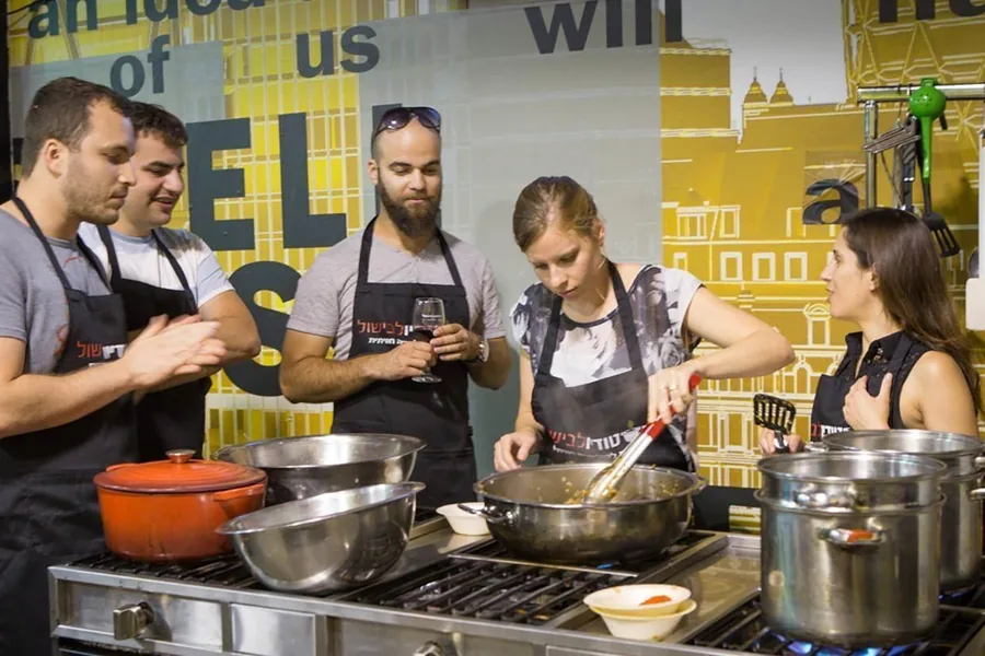 Pots on the stove during a class