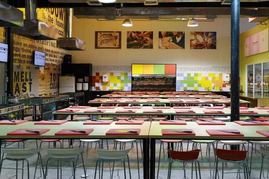 The hall set up before a class